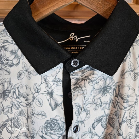 Boston Scott Golf Other - Boston Scott Golf Mens Polo Shirt Size S Black Rose Modern Fit‎ Poly Spandex